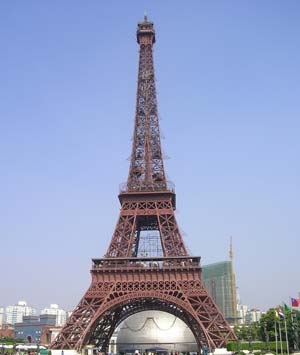 A replica of the Eiffel Tower at the Window of the World, China